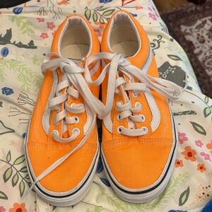 Vans Orange and White Sneakers